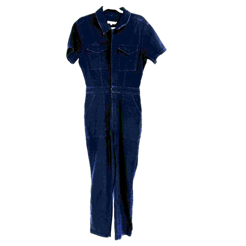 Good American Black Denim Short-Sleeve Jumpsuit - Picture 2 of 10
